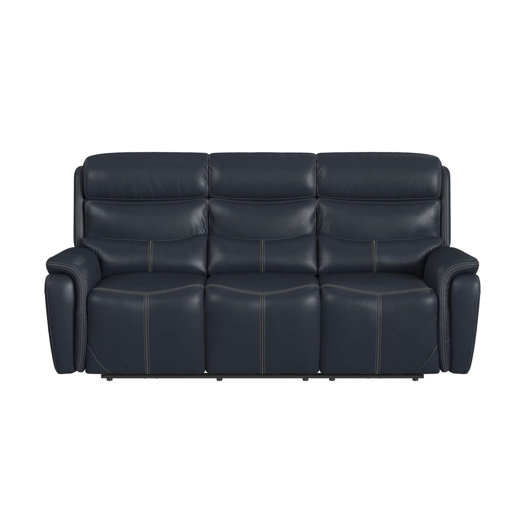 Aruba Power Motion Sofa with Power Headrest in Pebble Navy - Tampa Furniture Outlet