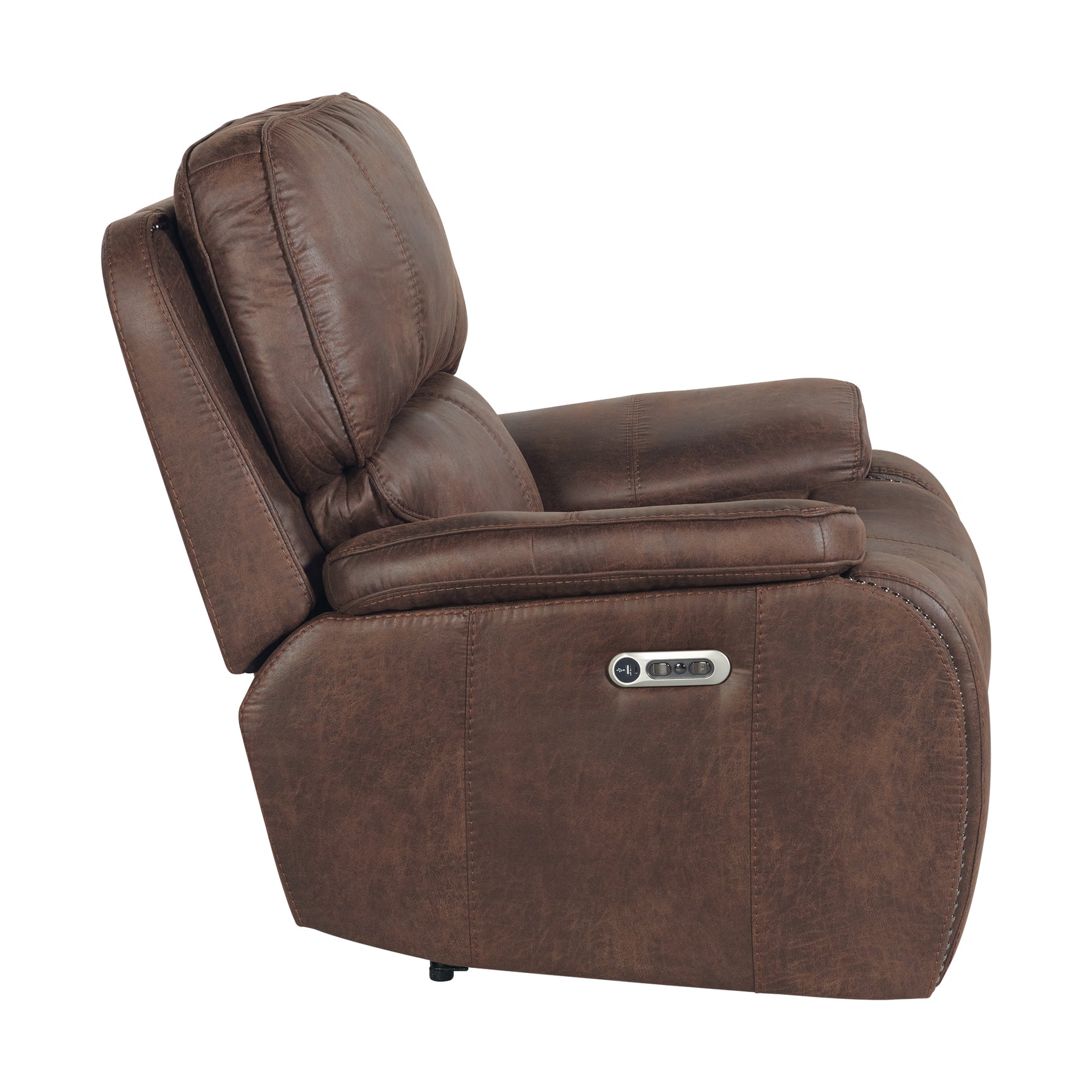 Atlantis Power Motion Recliner with Power Head Recliner in Heritage Brown - Tampa Furniture Outlet