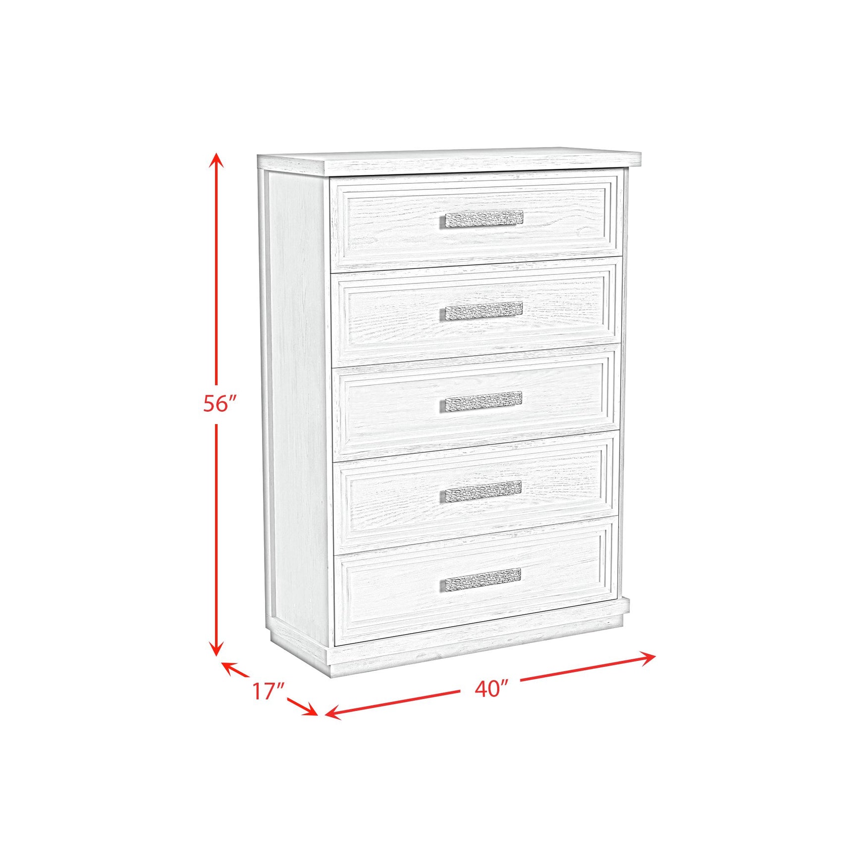 Avalanche 5-Drawer Chest in Antique White