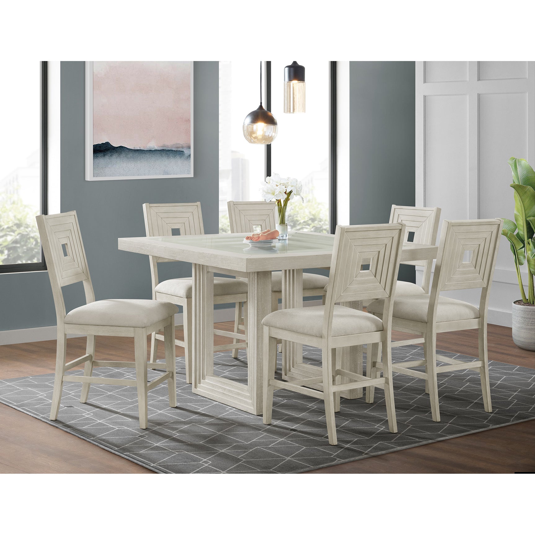 Avalanche Counter Side Chair in Antique White (2 Per Carton) - Tampa Furniture Outlet