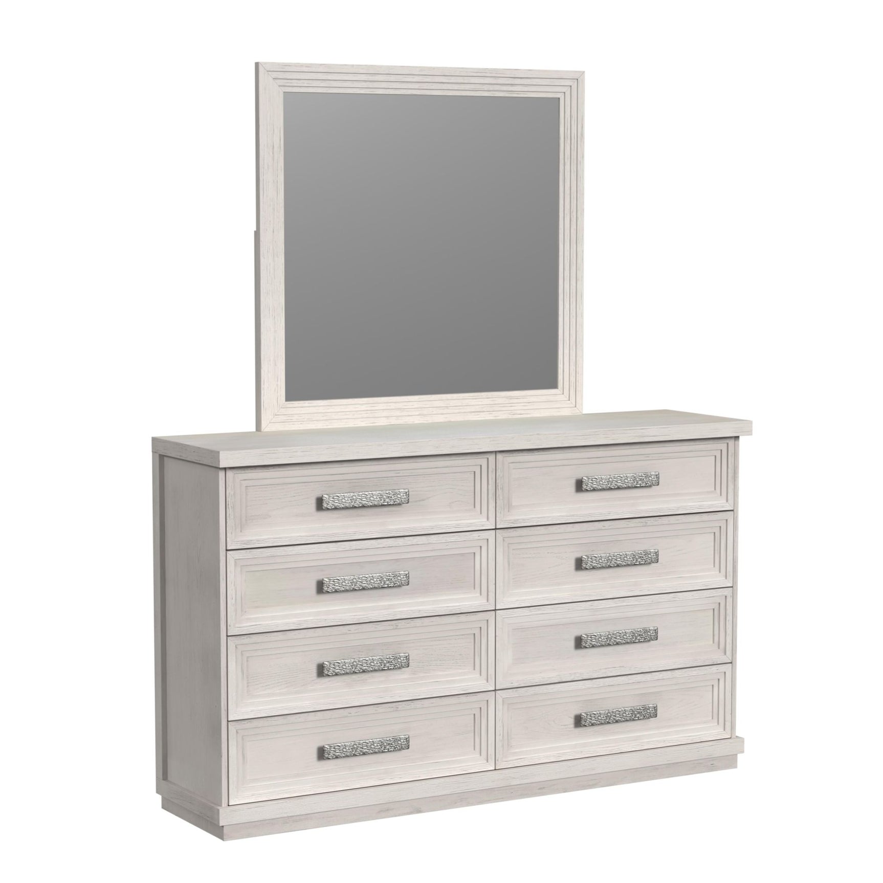 Avalanche Dresser and Mirror Set in Antique White - Tampa Furniture Outlet