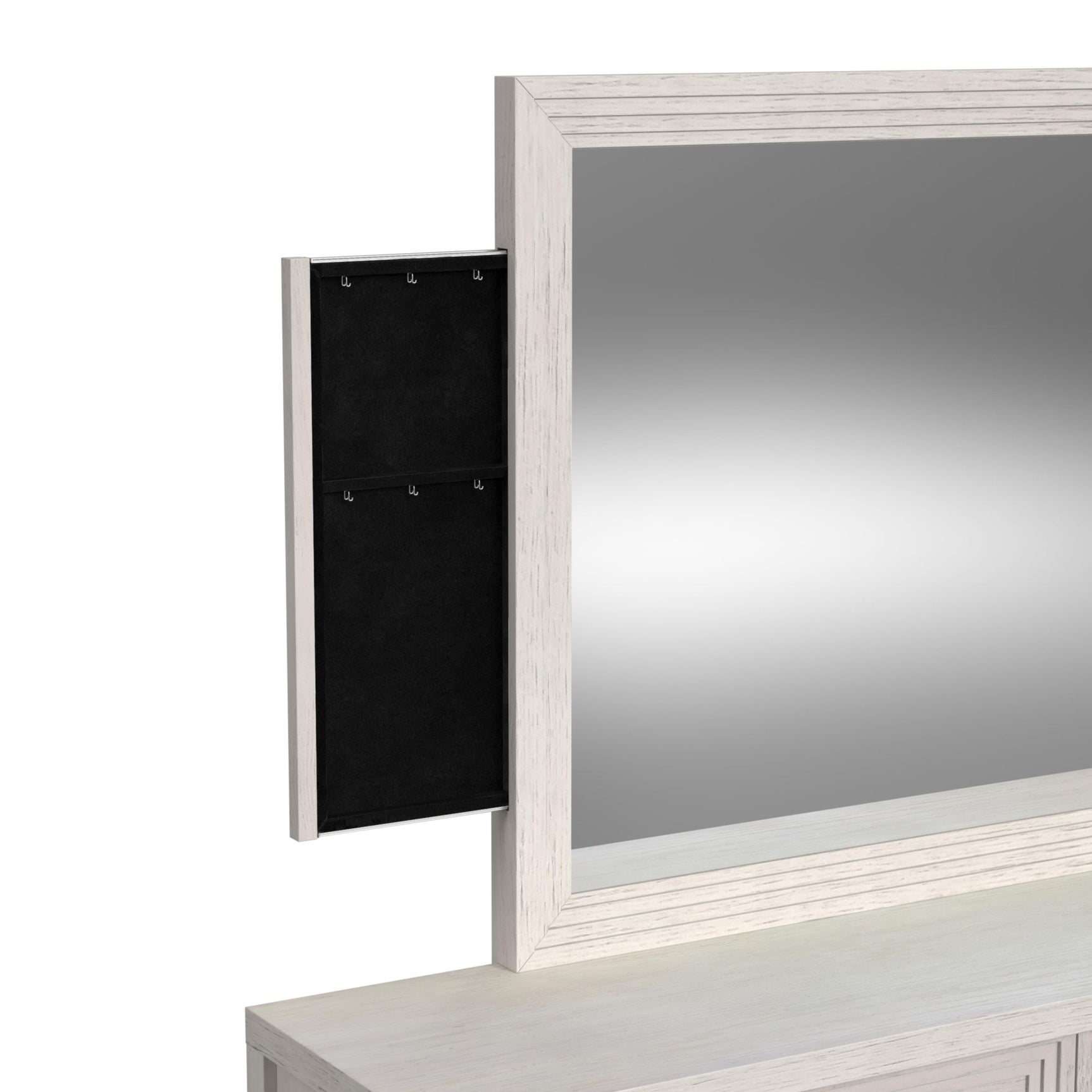 Avalanche Dresser and Mirror Set in Antique White - Tampa Furniture Outlet