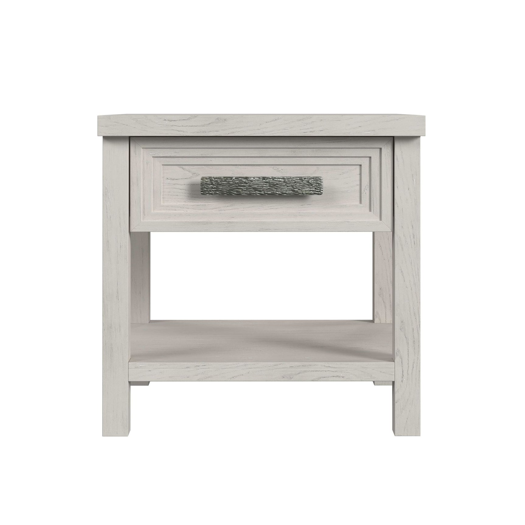 Avalanche End Table with USB in Antique White - Tampa Furniture Outlet