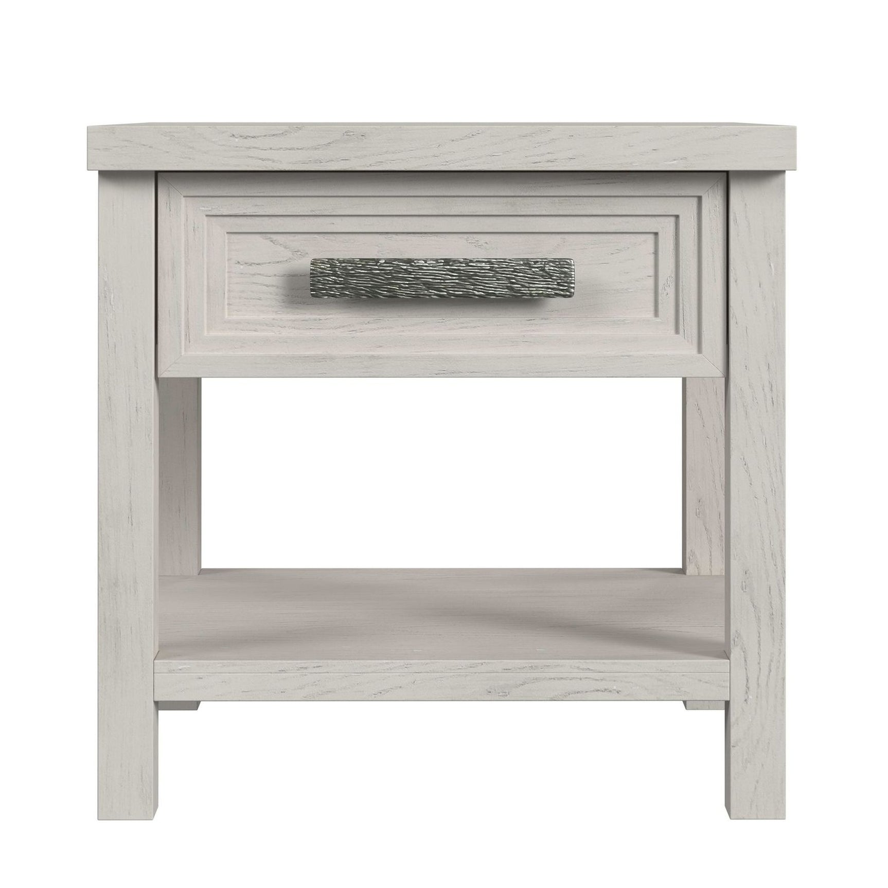 Avalanche End Table with USB in Antique White