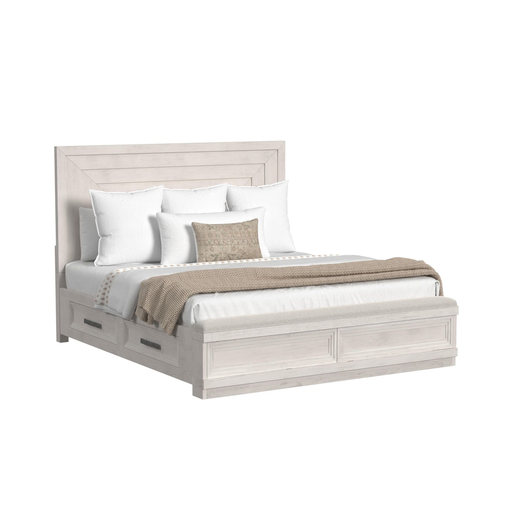 Avalanche King Storage Bed in Antique White