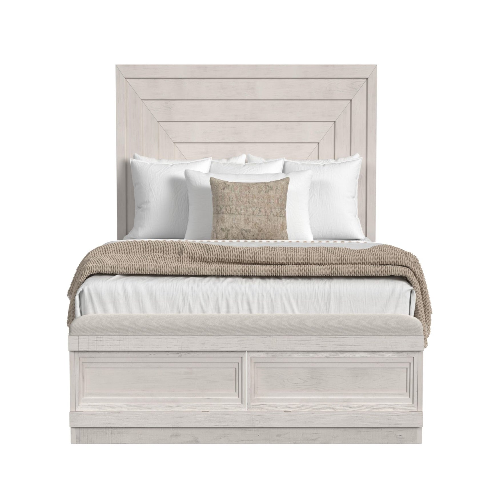 Avalanche Queen Storage Bed in Antique White - Tampa Furniture Outlet