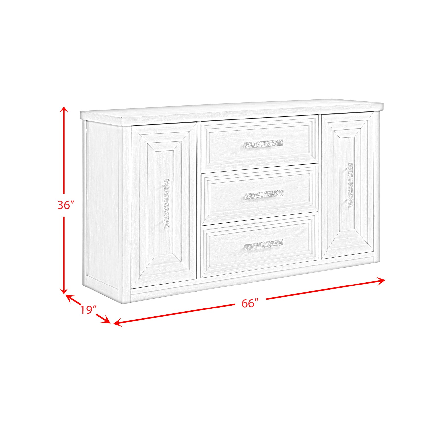Avalanche Server in Antique White - Tampa Furniture Outlet