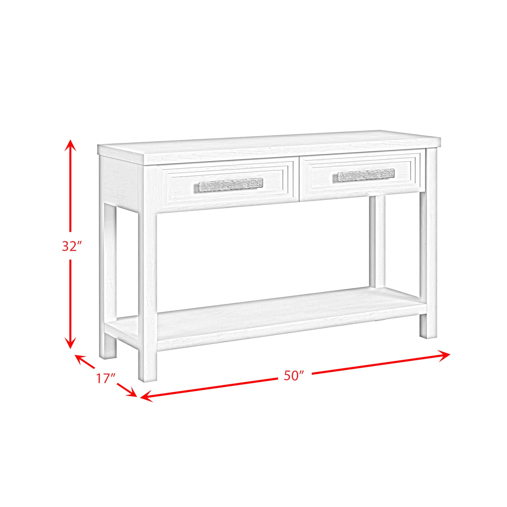 Avalanche Sofa Table in Antique White - Tampa Furniture Outlet