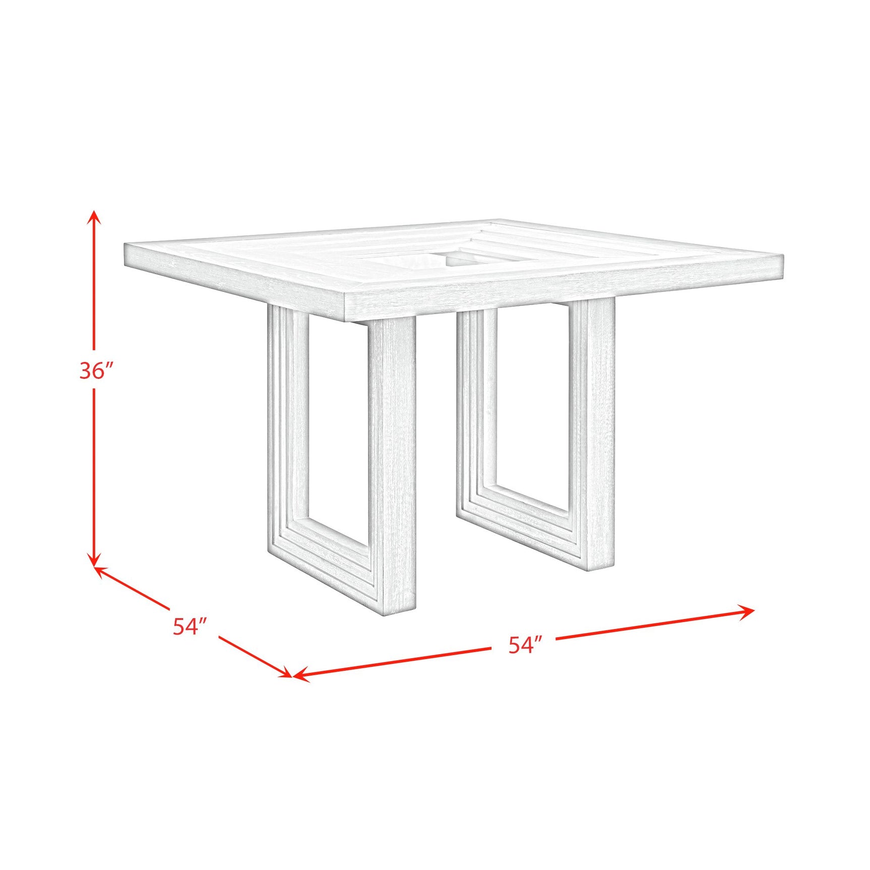 Avalanche Square Counter Table in Antique White - Tampa Furniture Outlet