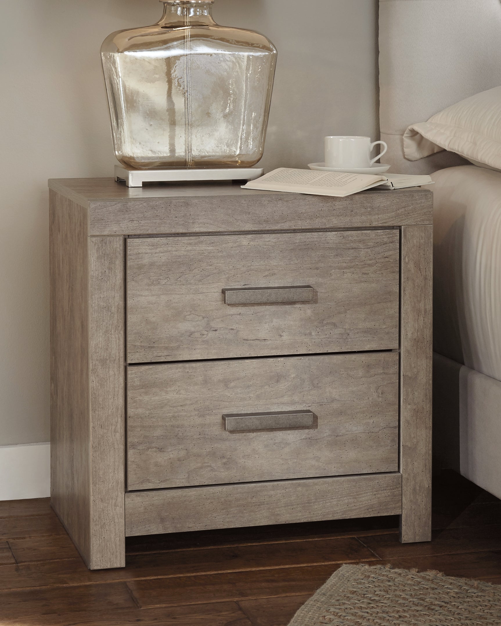 Tampa Furniture Outlet - Ashley Furniture - Culverbach Bedroom - Two Drawer Night Stand / Gray - B070-92