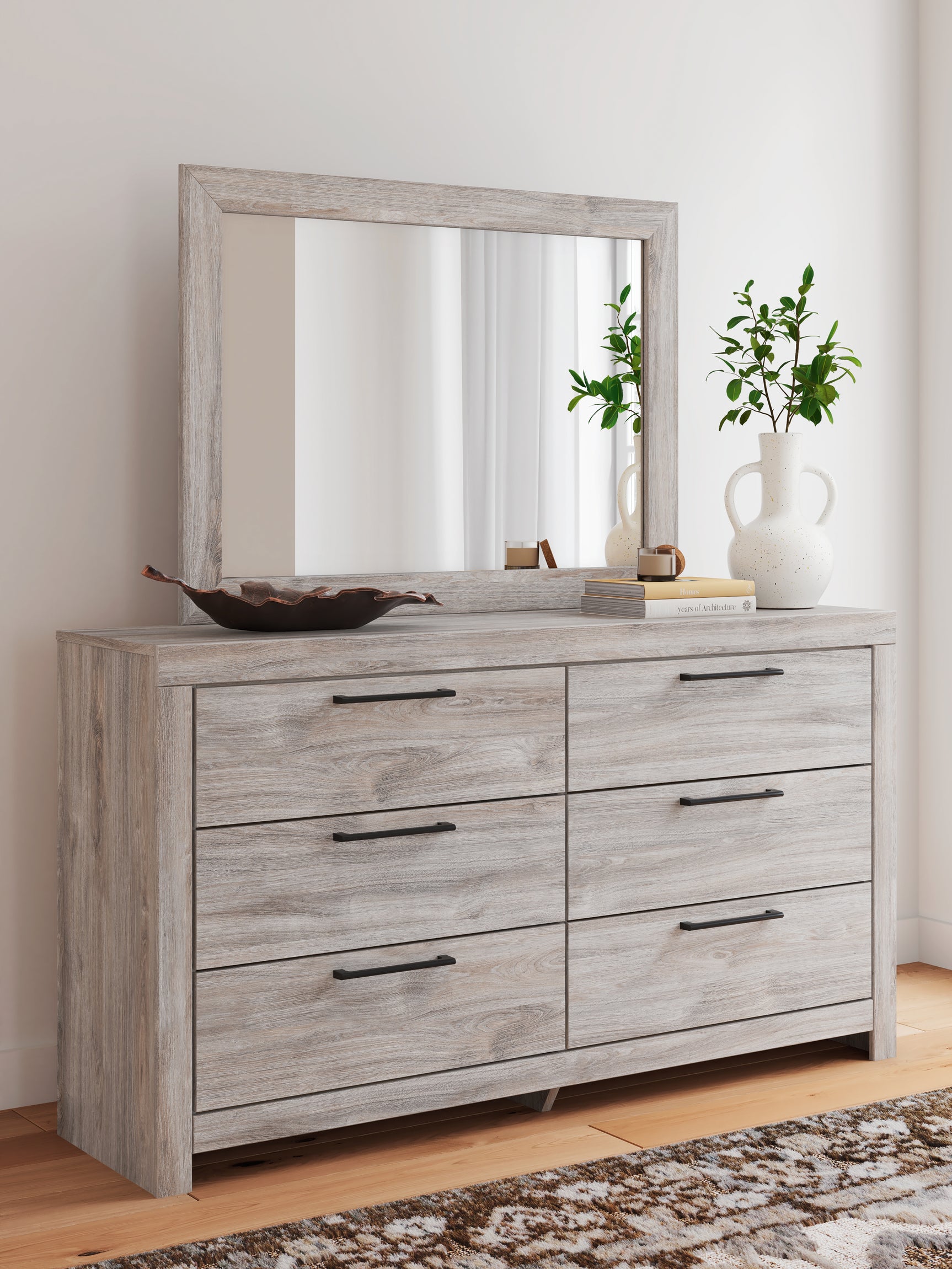 Tampa Furniture Outlet - Ashley Furniture - Broachmyn Bedroom - Dresser and Mirror / Gray - PCB1120B1