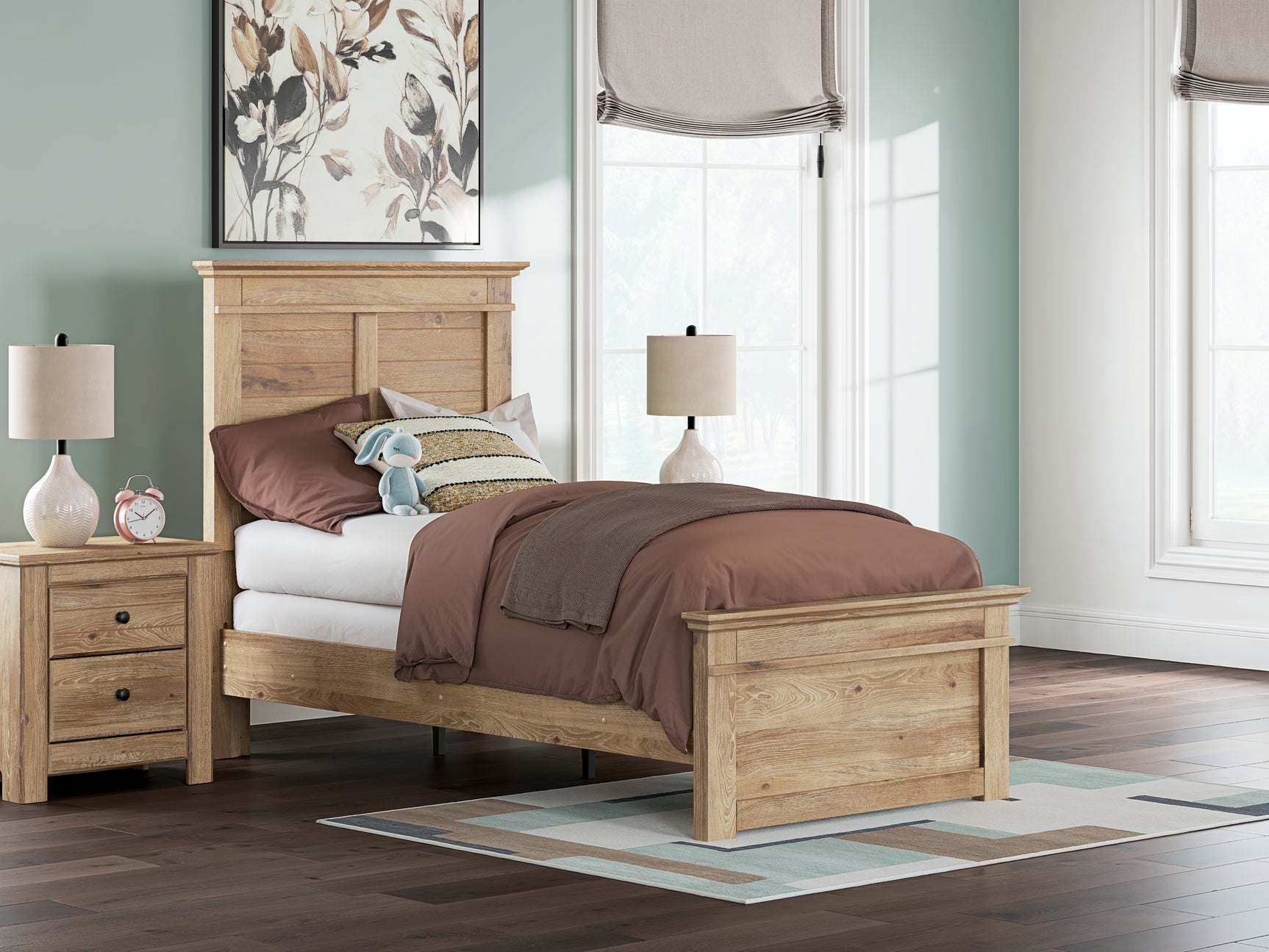 Tampa Furniture Outlet - Ashley Furniture - Makidern Bedroom - Twin Panel Bed / Tan - PCB1170B18