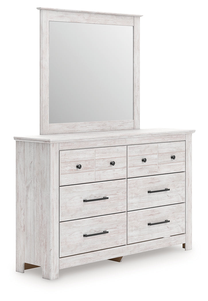 Tampa Furniture Outlet - Ashley Furniture - Makidern Bedroom - Dresser and Mirror / Whitewash - PCB1171B1