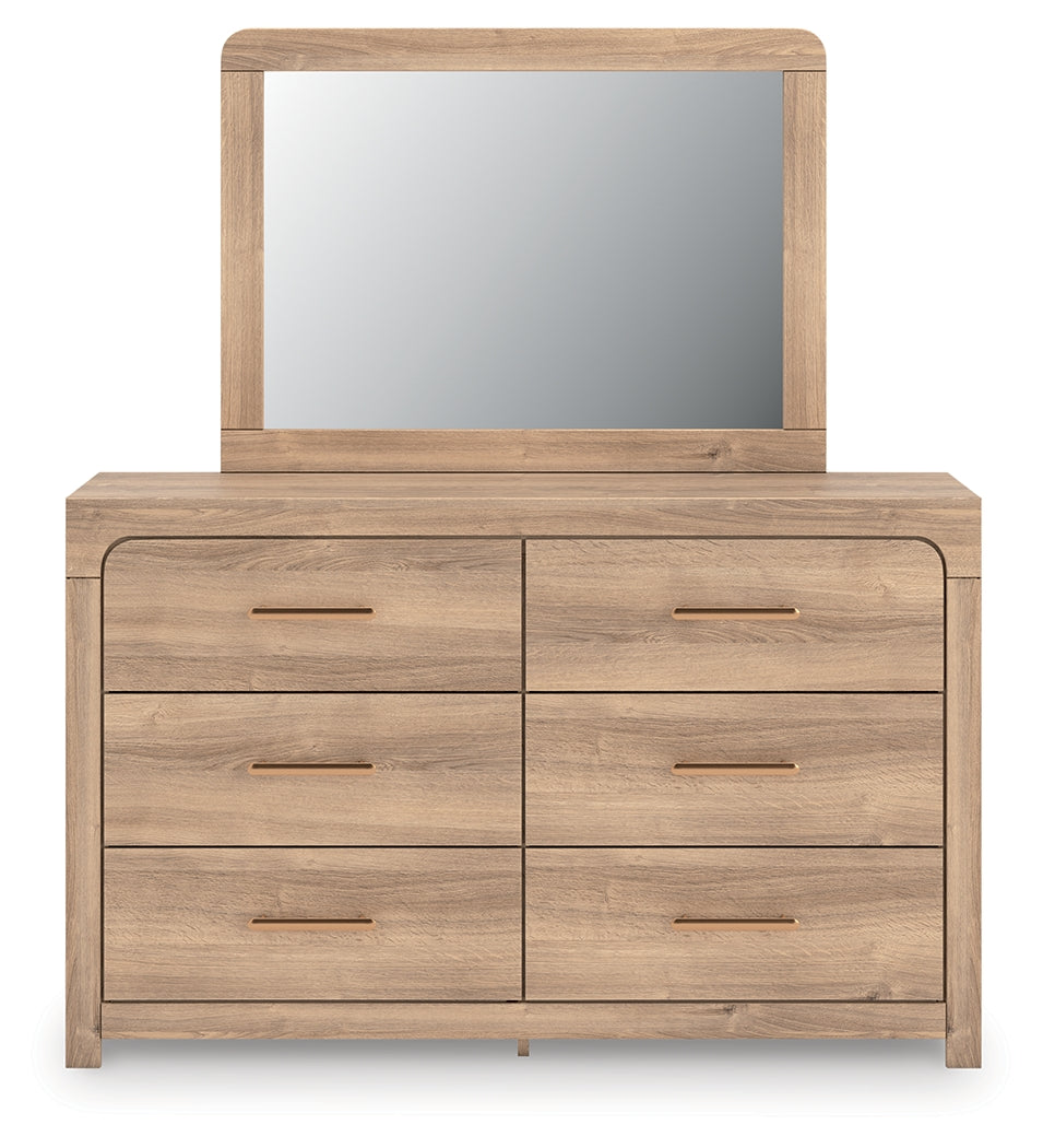 Tampa Furniture Outlet - Ashley Furniture - Kinlanni Bedroom - Dresser and Mirror / Tan - PCB1360B1