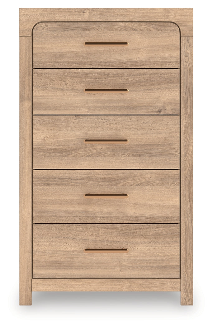 Tampa Furniture Outlet - Ashley Furniture - Kinlanni Bedroom - Five Drawer Chest / Tan - PCB1360-46