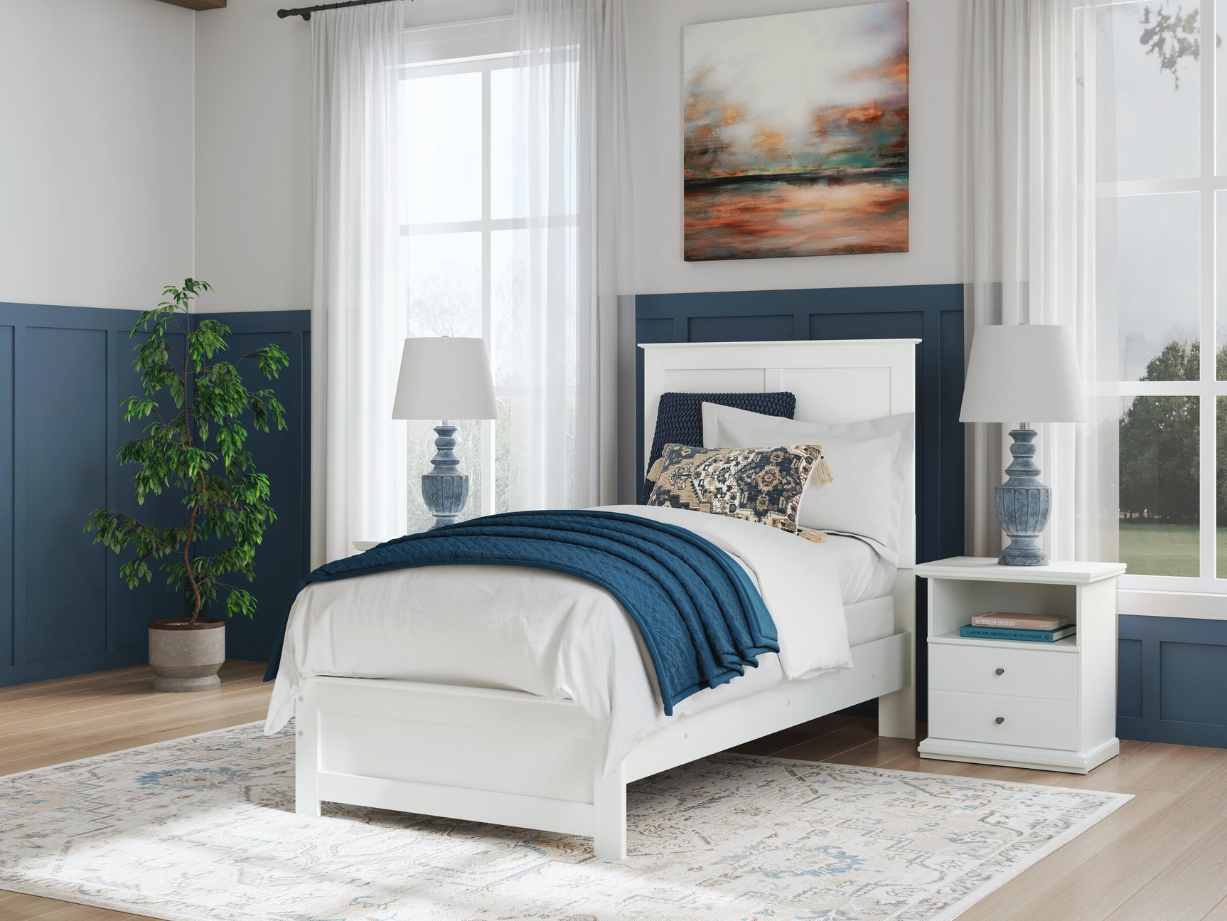 Bostwick Shoals Twin Panel Bed, Dresser, Mirror and Nightstand - Tampa Furniture Outlet