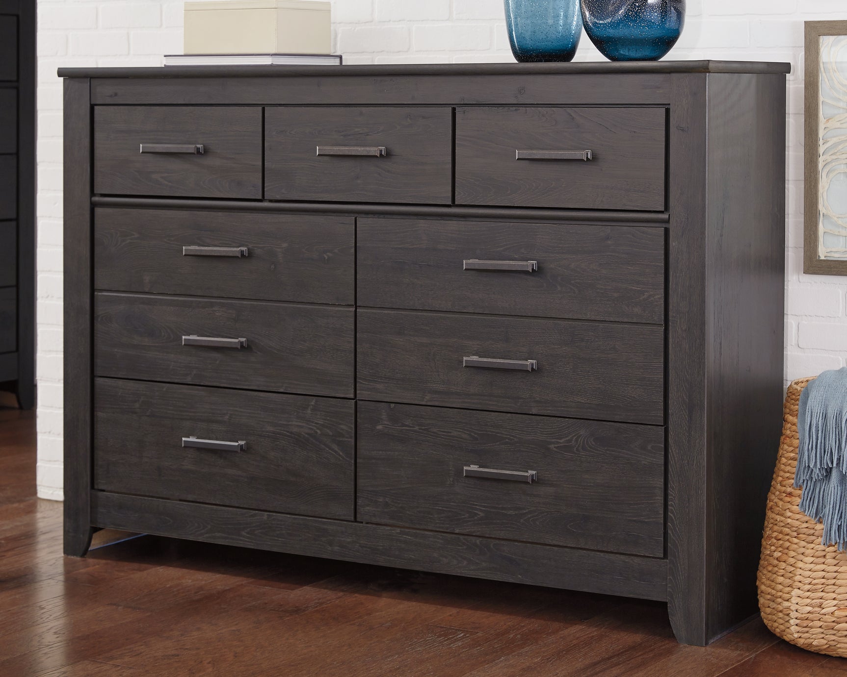 Tampa Furniture Outlet - Ashley Furniture - Brinxton Bedroom - Two Drawer Night Stand / Charcoal - B249-92