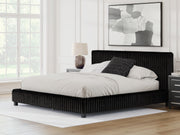Tampa Furniture Outlet - Ashley Furniture - Zuraleus Bedroom - King Upholstered Bed / Black - PCB3380B13