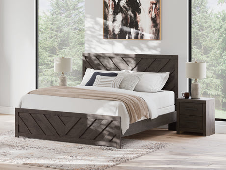 Tampa Furniture Outlet - Ashley Furniture - Prendonea Bedroom - Queen Panel Bed / Charcoal - B3789B4