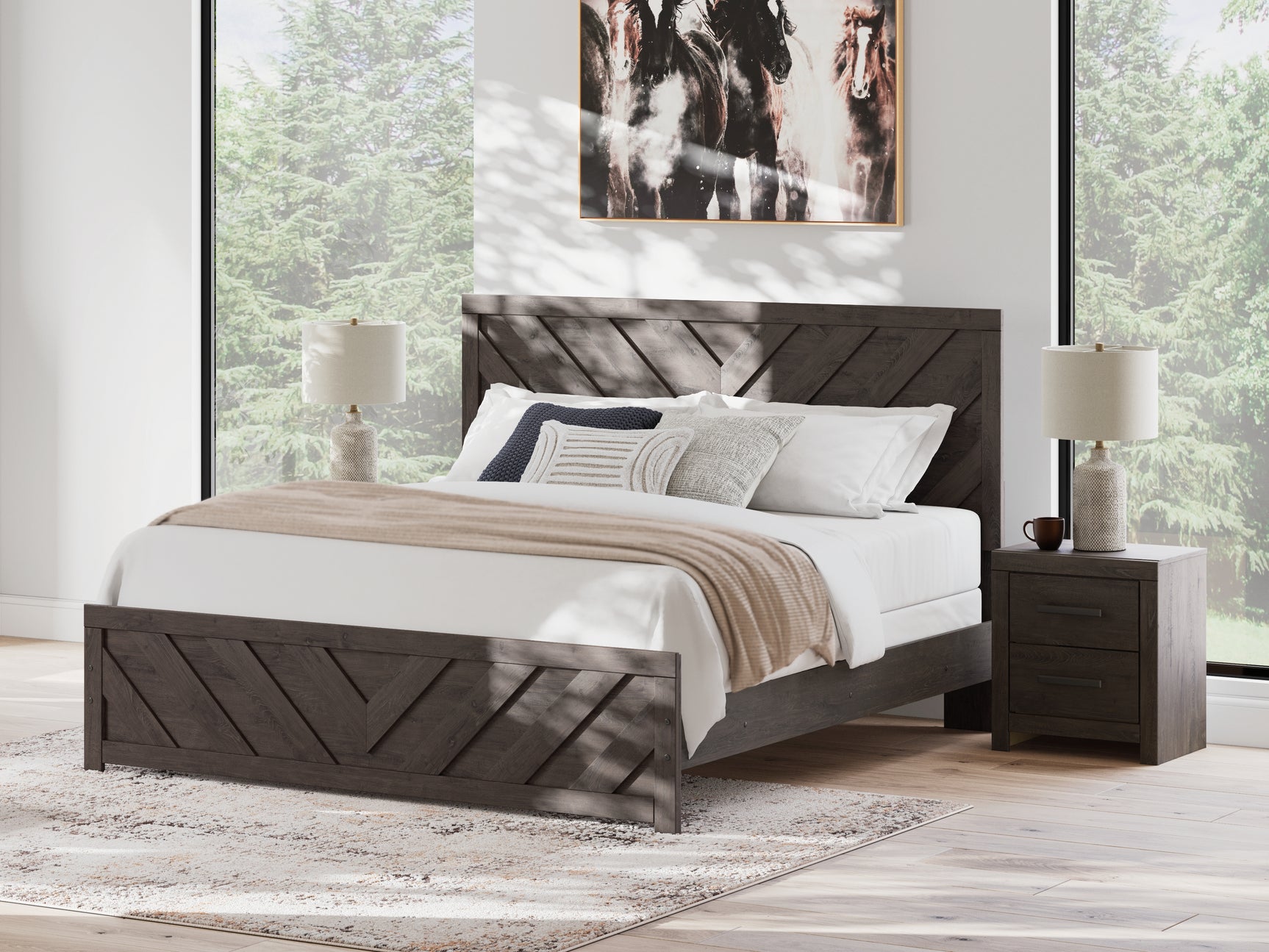 Prendonea King Panel Bed, Dresser and 2 Nightstands - Tampa Furniture Outlet