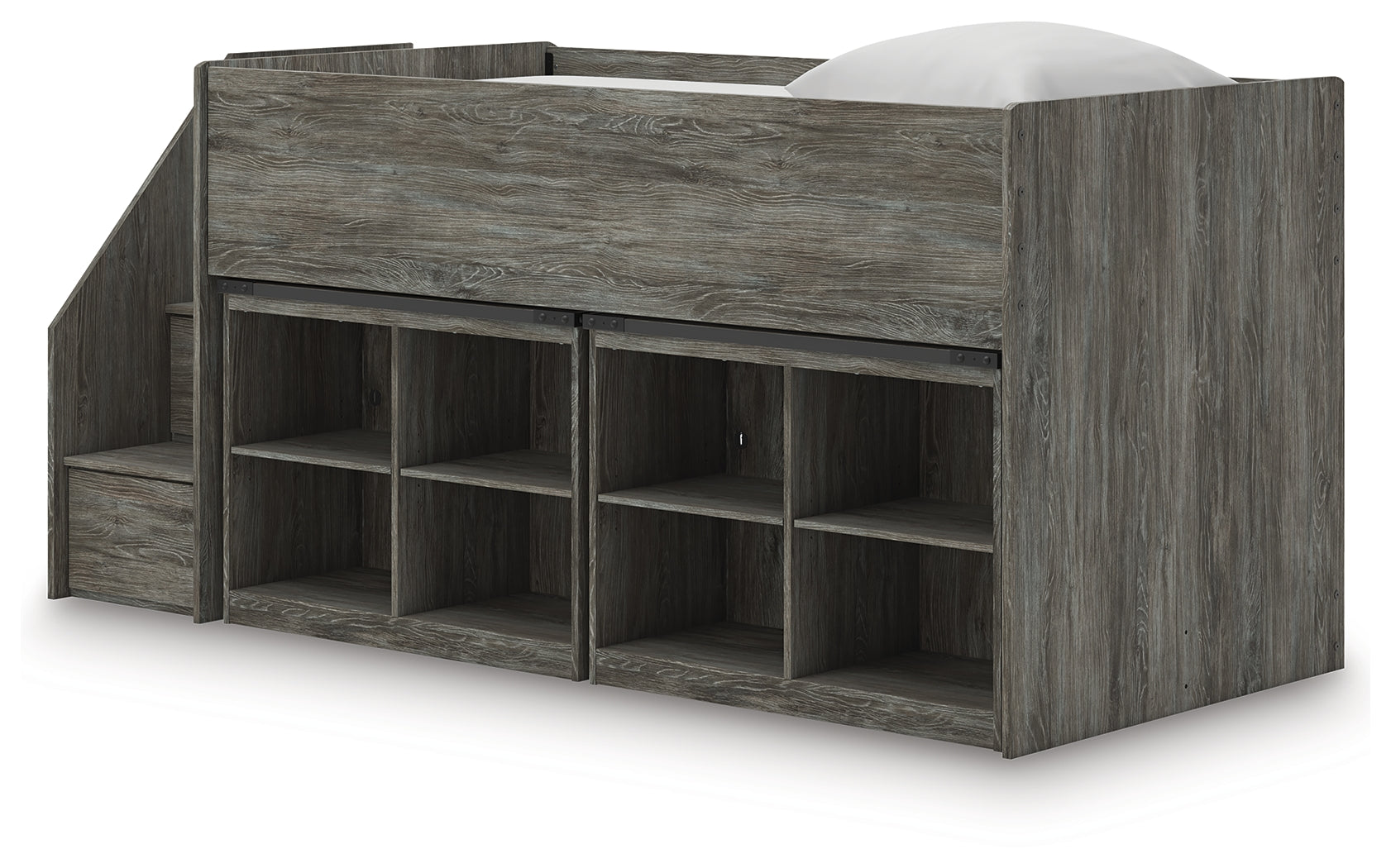 Frandern Twin Loft Bed with Bookcase Storage - Tampa Furniture Outlet