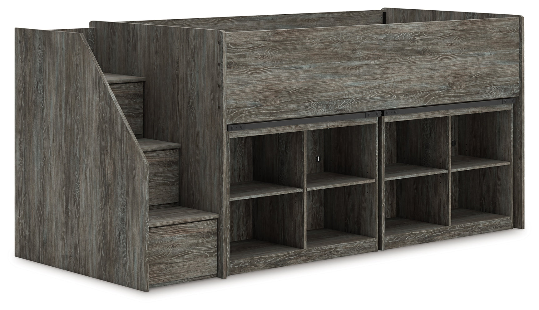 Frandern Twin Loft Bed with Bookcase Storage - Tampa Furniture Outlet