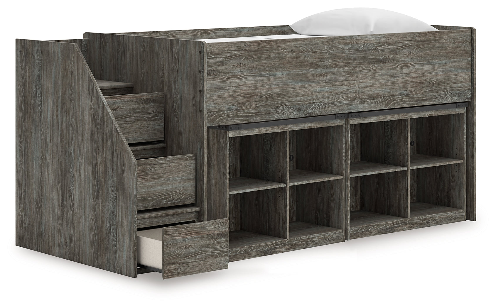 Frandern Twin Loft Bed with Bookcase Storage - Tampa Furniture Outlet