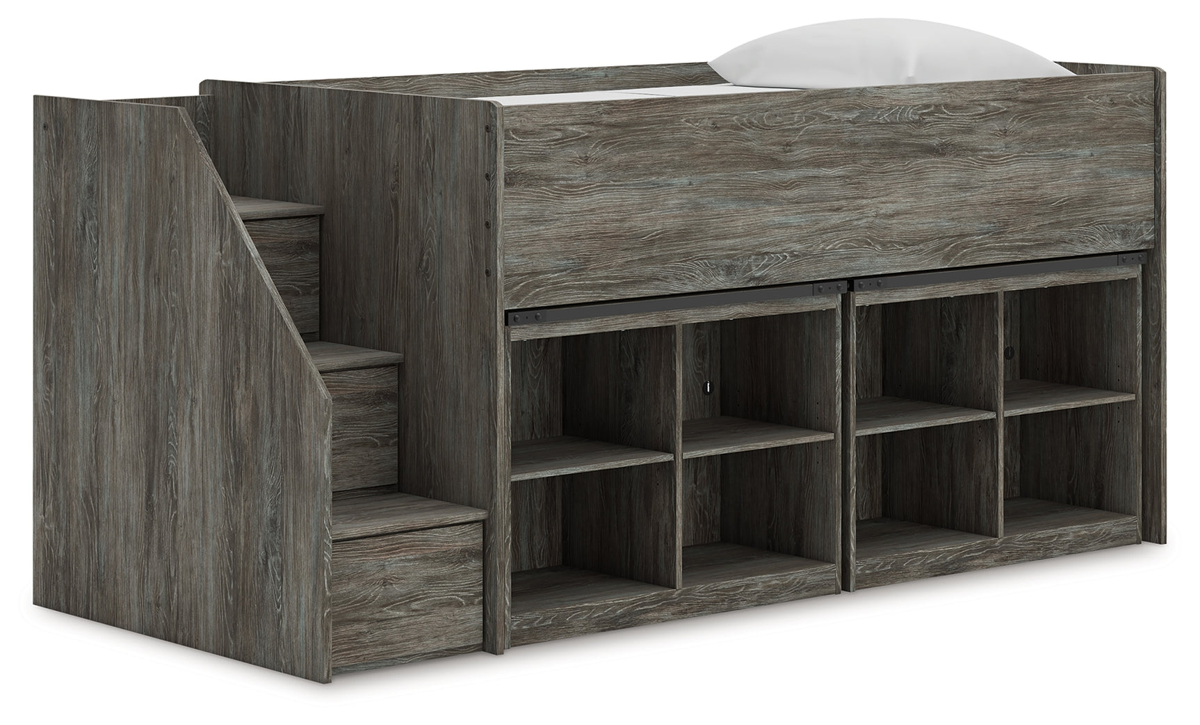 Frandern Twin Loft Bed with Bookcase Storage - Tampa Furniture Outlet
