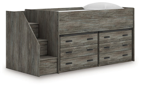 Tampa Furniture Outlet - Ashley Furniture - Frandern Twin Loft Bed with Drawer Storage - Twin Loft Bed with Drawer Storage / Warm Gray - B4480B26