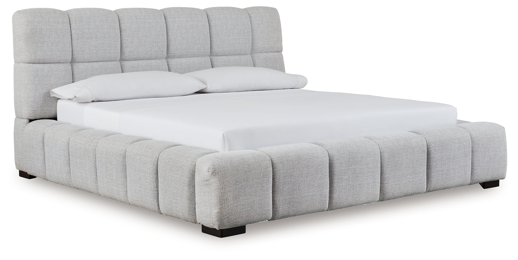 Tampa Furniture Outlet - Ashley Furniture - Grendusk Bedroom - Queen Upholstered Bed / Light Gray - PCB584B1