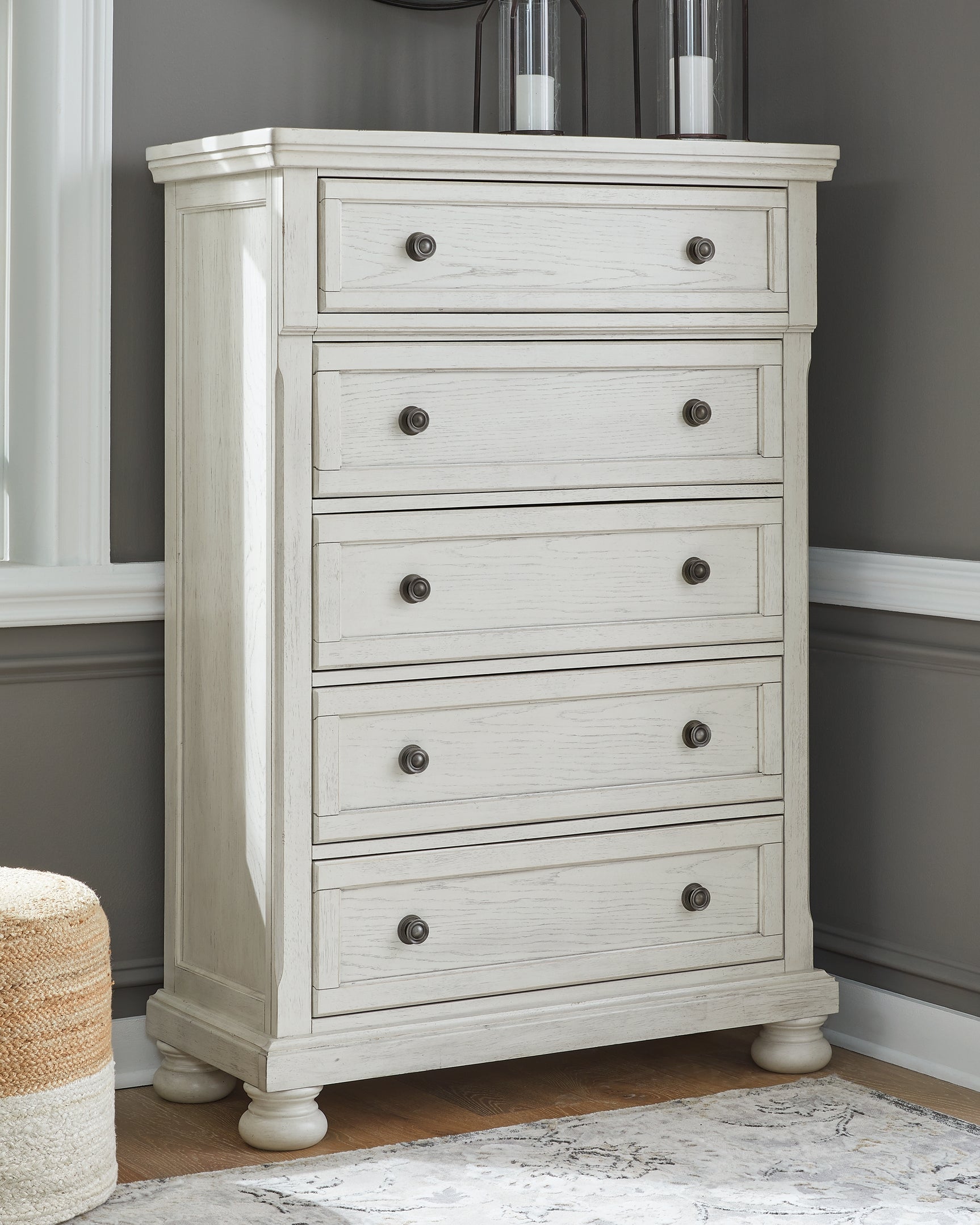 Tampa Furniture Outlet - Ashley Furniture - Robbinsdale Bedroom - Queen Sleigh Bed / Antique White - B742B23