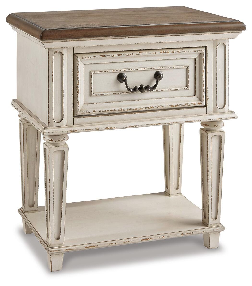 Realyn King Panel Bed, Dresser, Mirror and Nightstand - Tampa Furniture Outlet