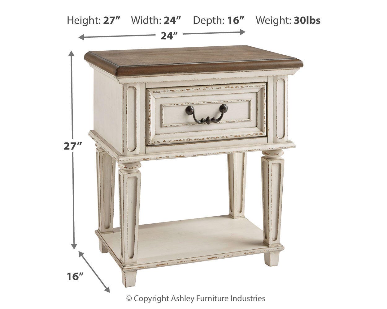Realyn King Panel Bed, Dresser, Mirror and Nightstand - Tampa Furniture Outlet