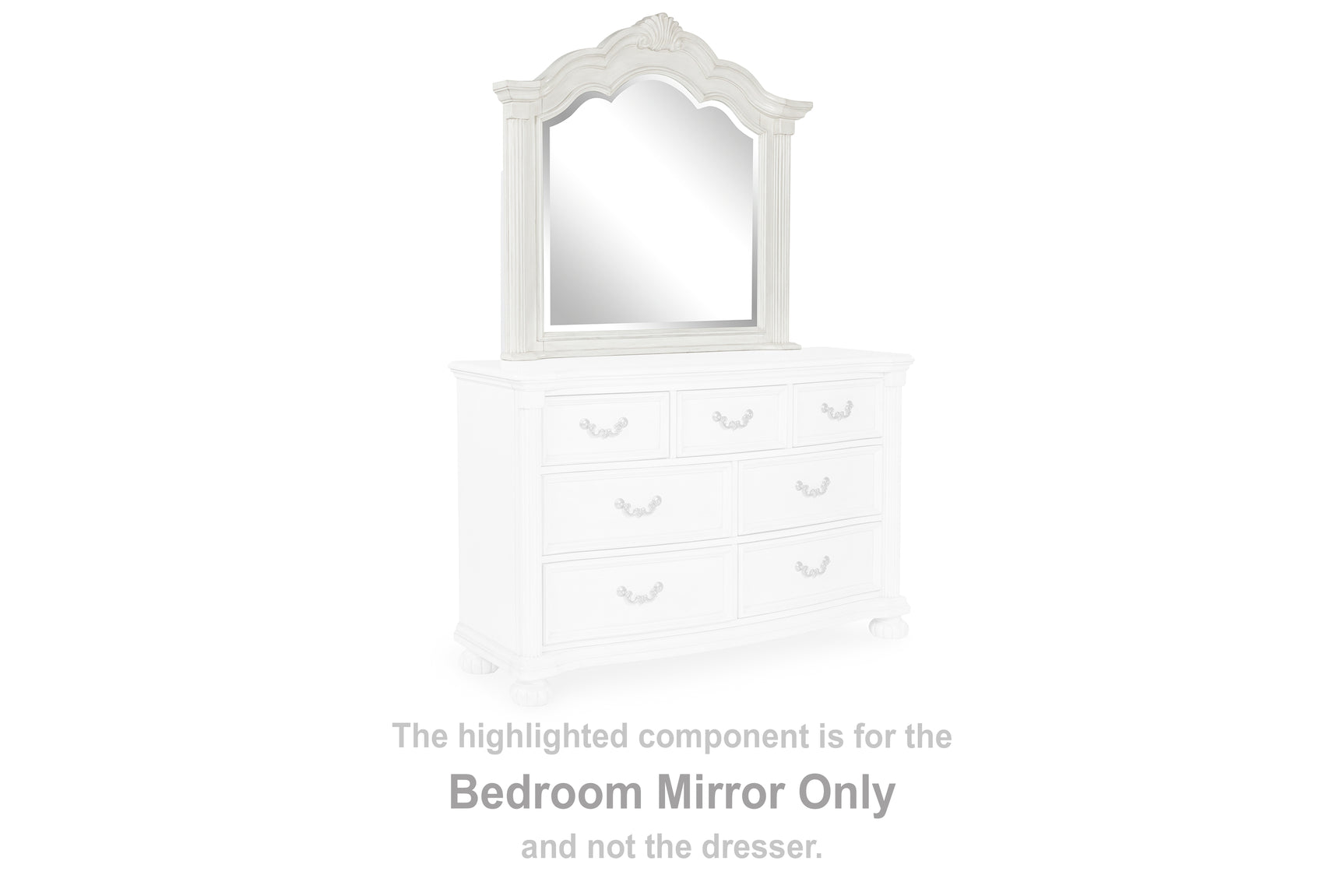 Tampa Furniture Outlet - Ashley Furniture - Montelaine Bedroom - Bedroom Mirror / Antique White - B795-36