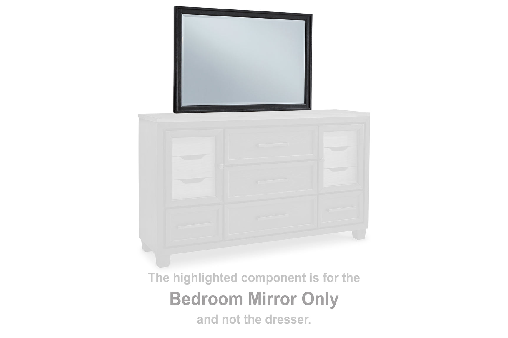 Tampa Furniture Outlet - Ashley Furniture - Foyland Bedroom - Bedroom Mirror / Black - B989-36
