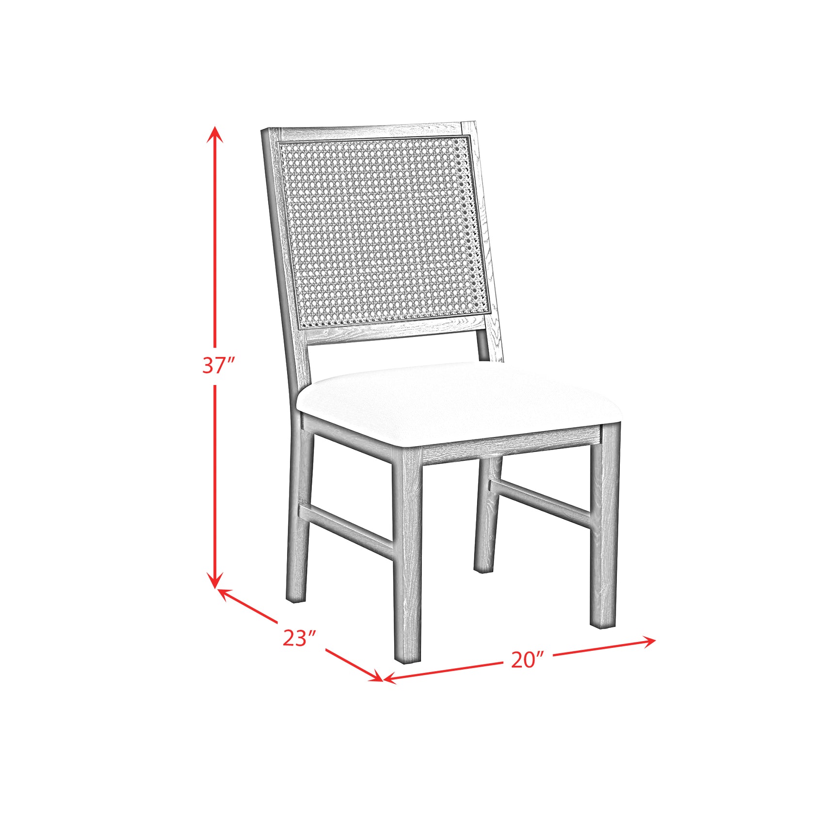 Bahama Breeze Dining Chair with White Fabric in Black (2 Per Carton) - Tampa Furniture Outlet