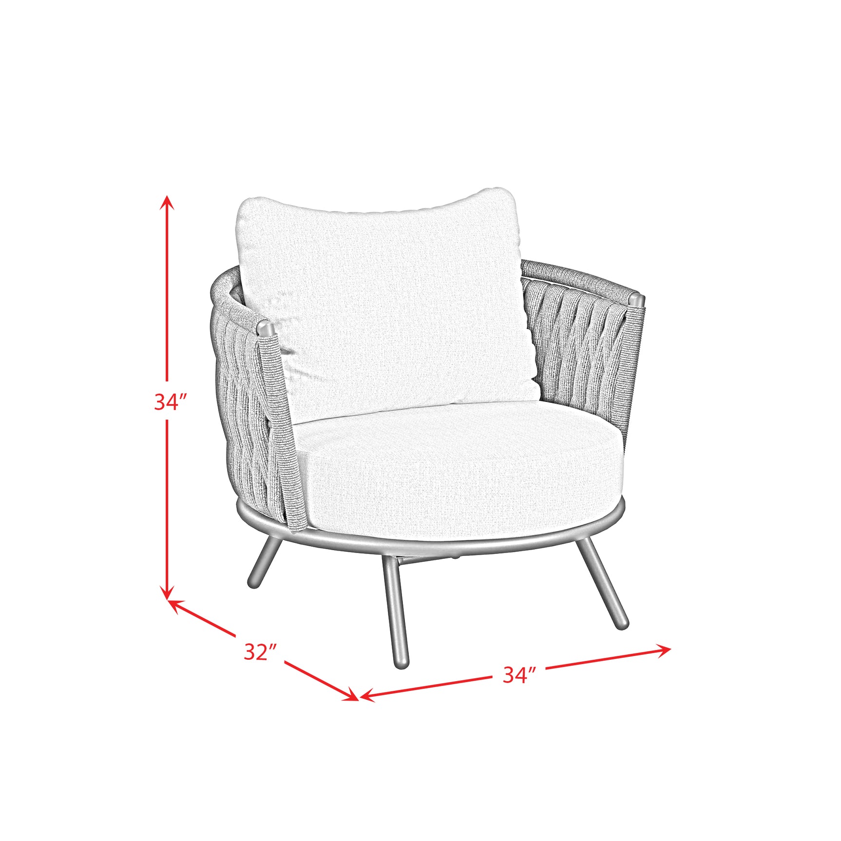 Bali Chairs with Olefin Grey in Dark Grey (2 Per Carton) - Tampa Furniture Outlet