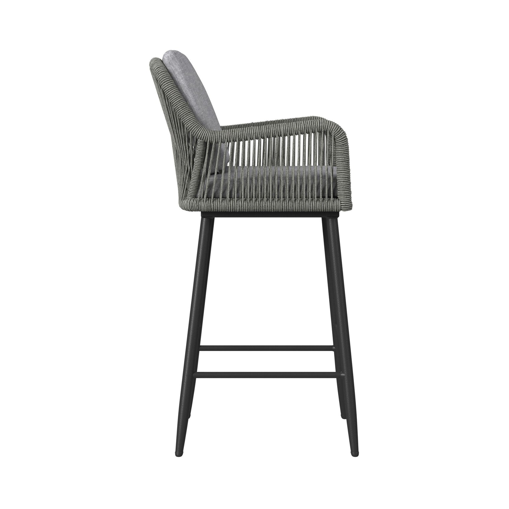 Bayhill Barstool with Grey Fabric in Black (2 Per Carton)