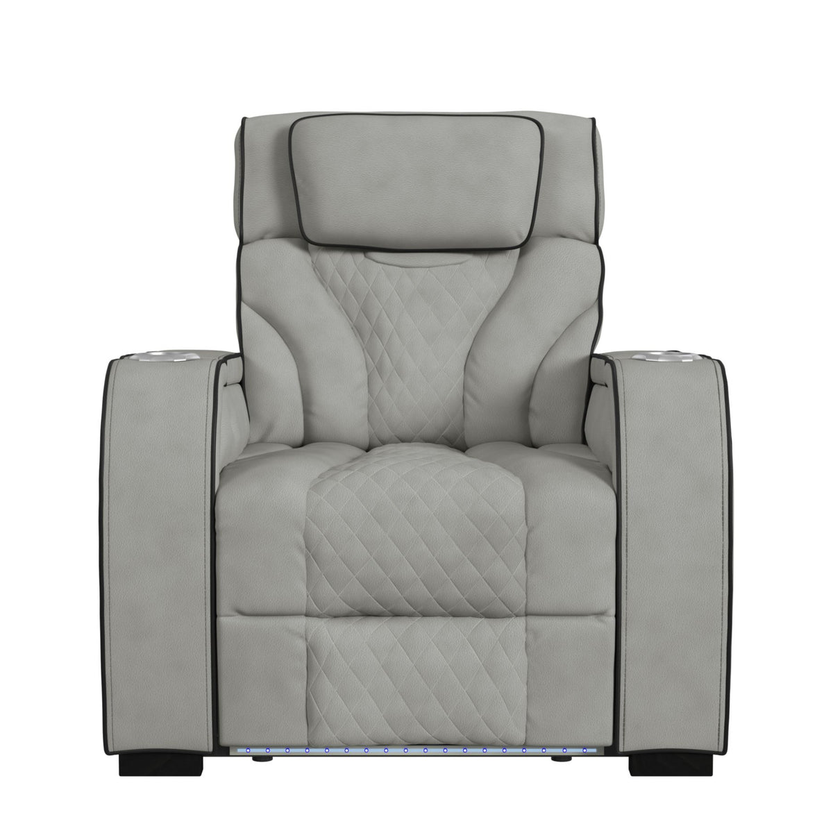 Blitz Motion Recliner with LED in Simba Taupe and Black Welt