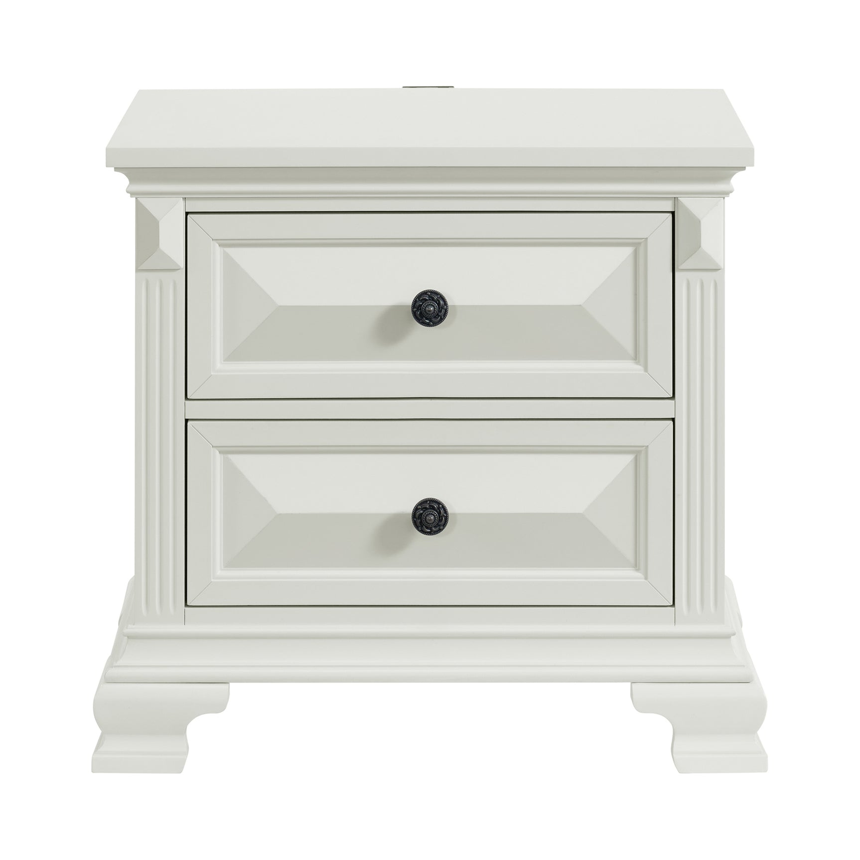 Bridgestone 2-Drawer Nightstand with USB in Antique White