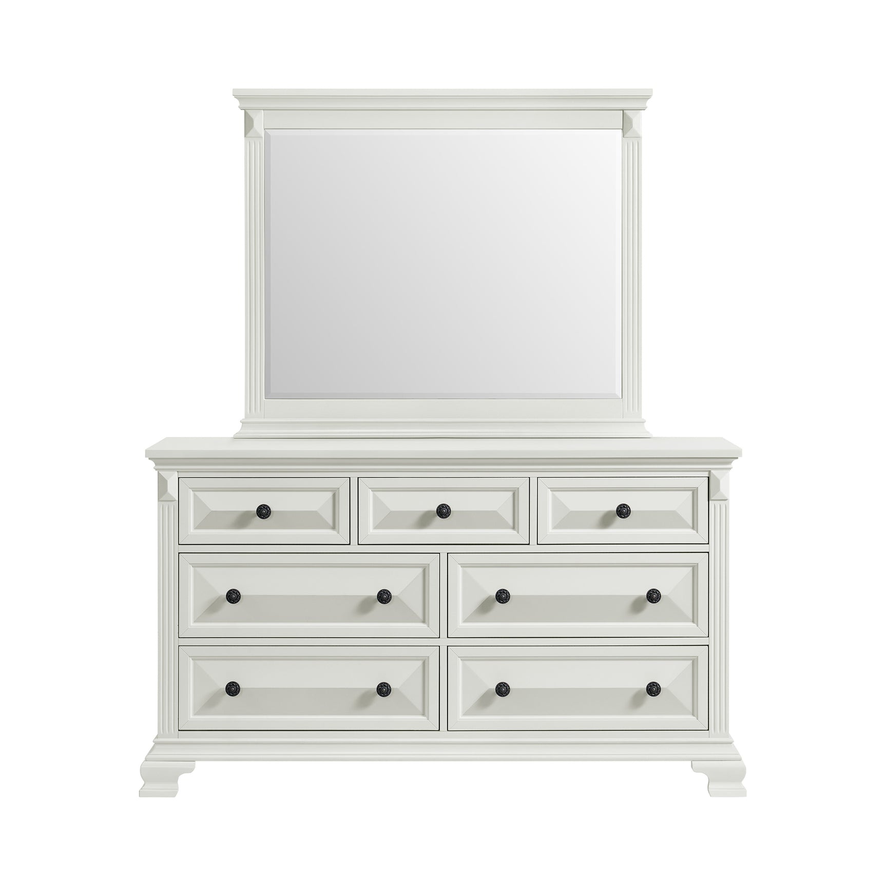 Bridgestone Dresser and Mirror Set in Antique White