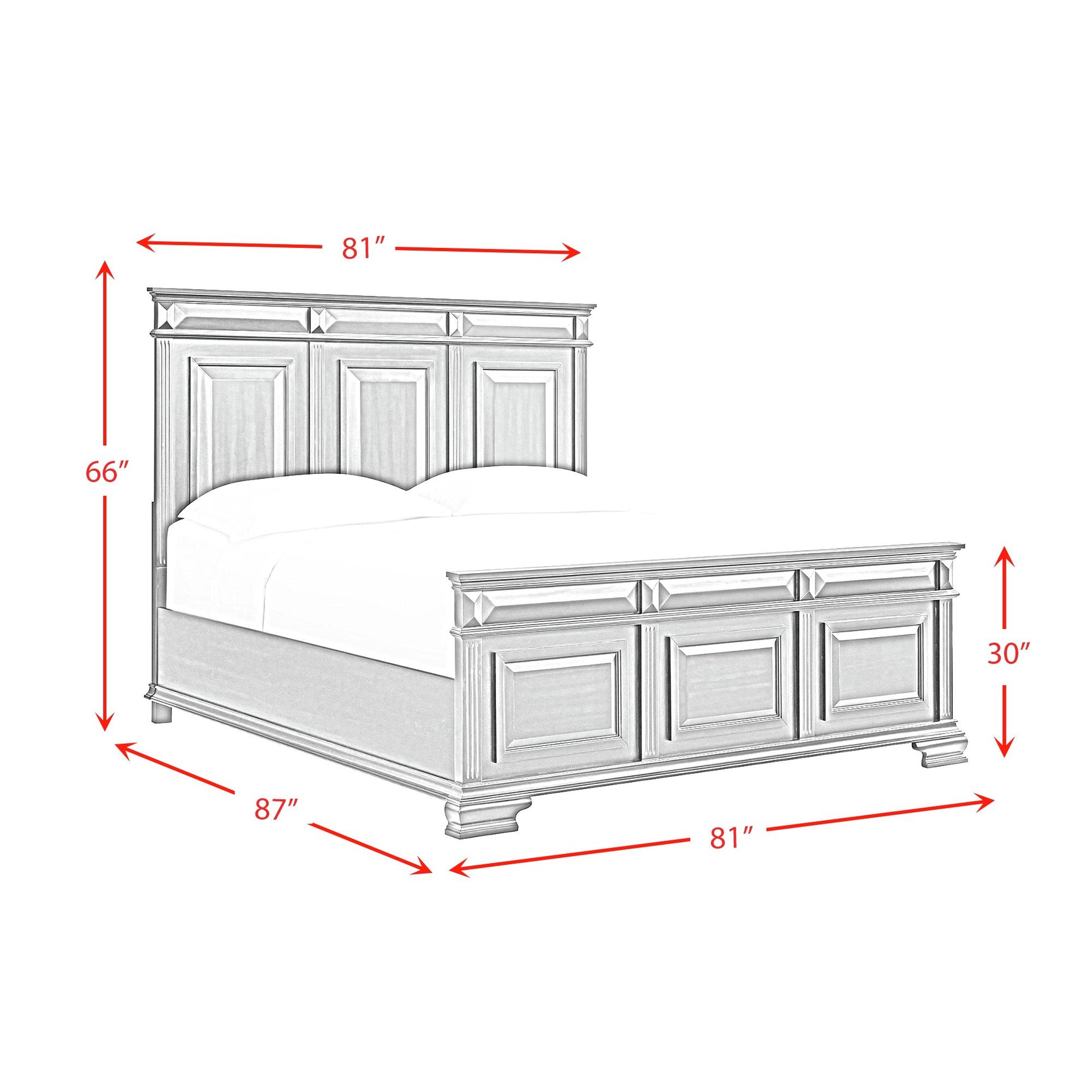 Bridgestone King Panel Bed in Antique White - Tampa Furniture Outlet
