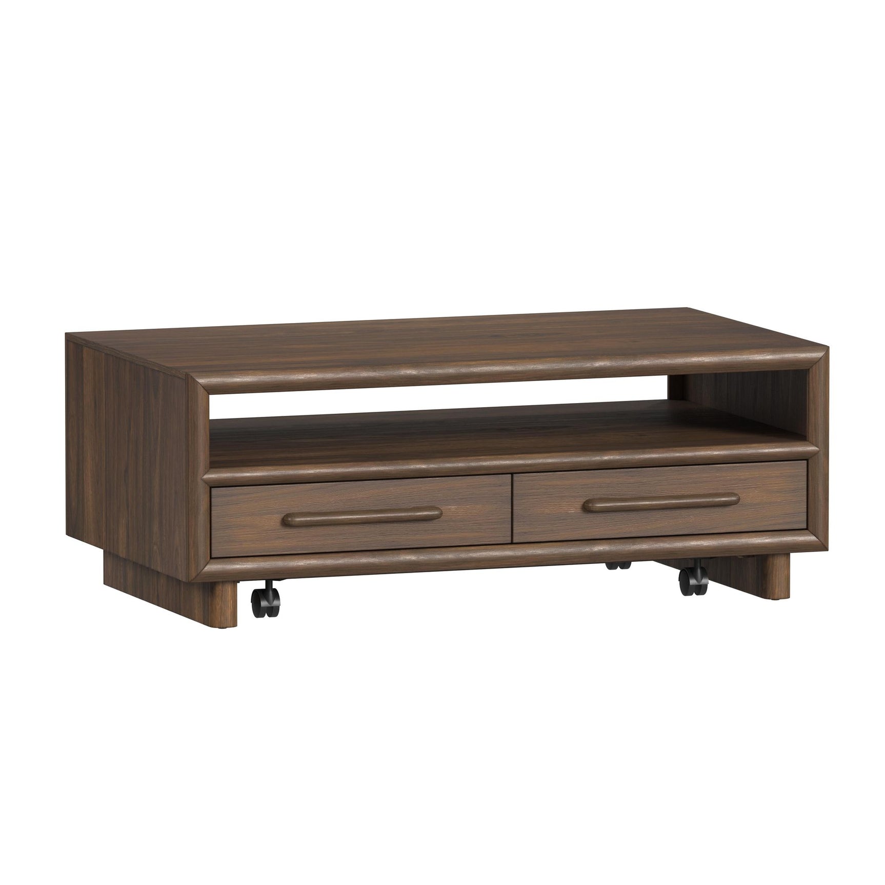 Brisbane 4-Drawer Coffee Table with Casters in Brown - Tampa Furniture Outlet