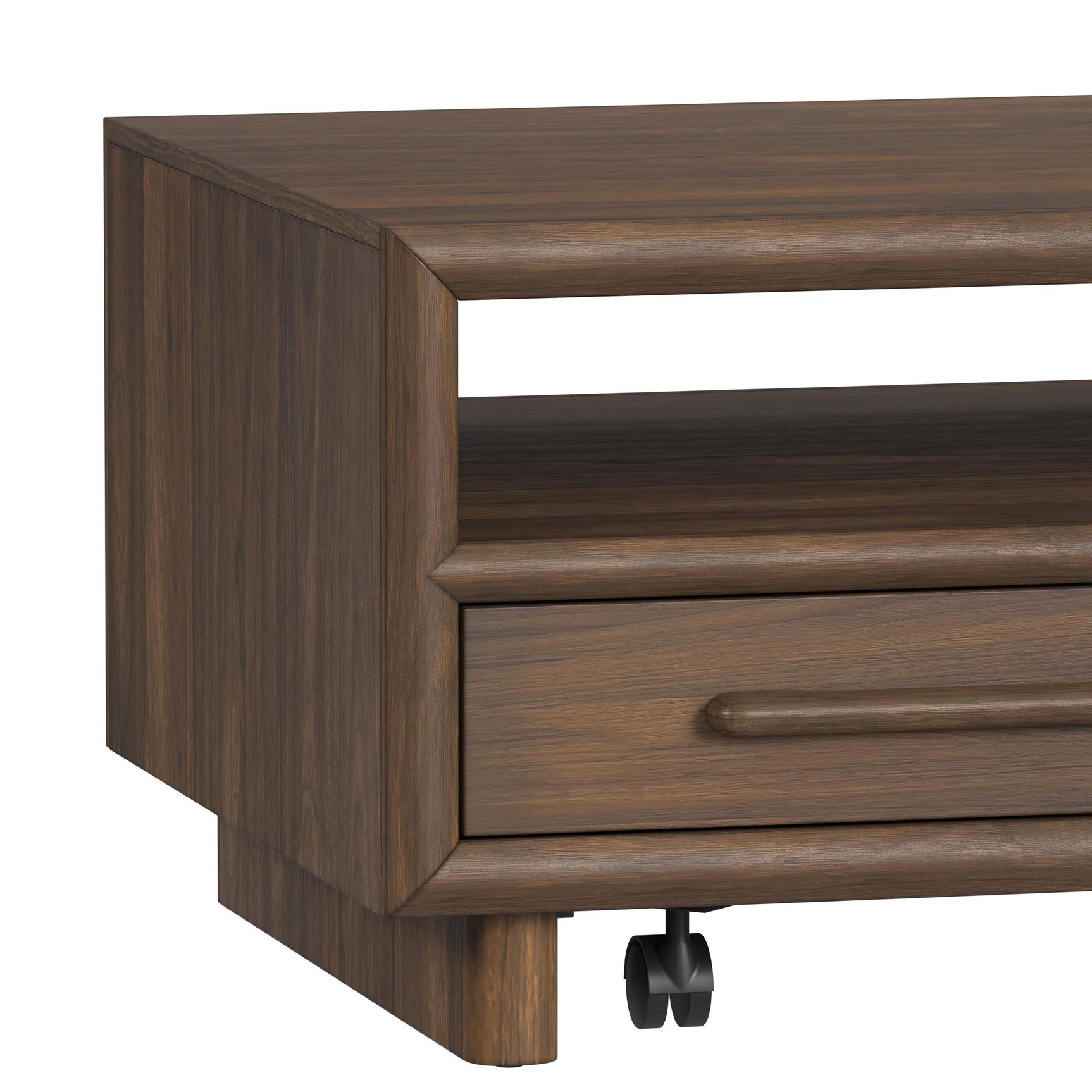 Brisbane 4-Drawer Coffee Table with Casters in Brown - Tampa Furniture Outlet