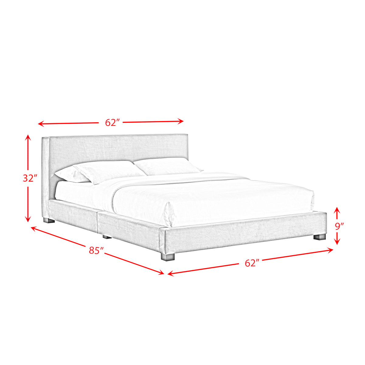 Brookhaven Full UPH Bed in Grey Velvet