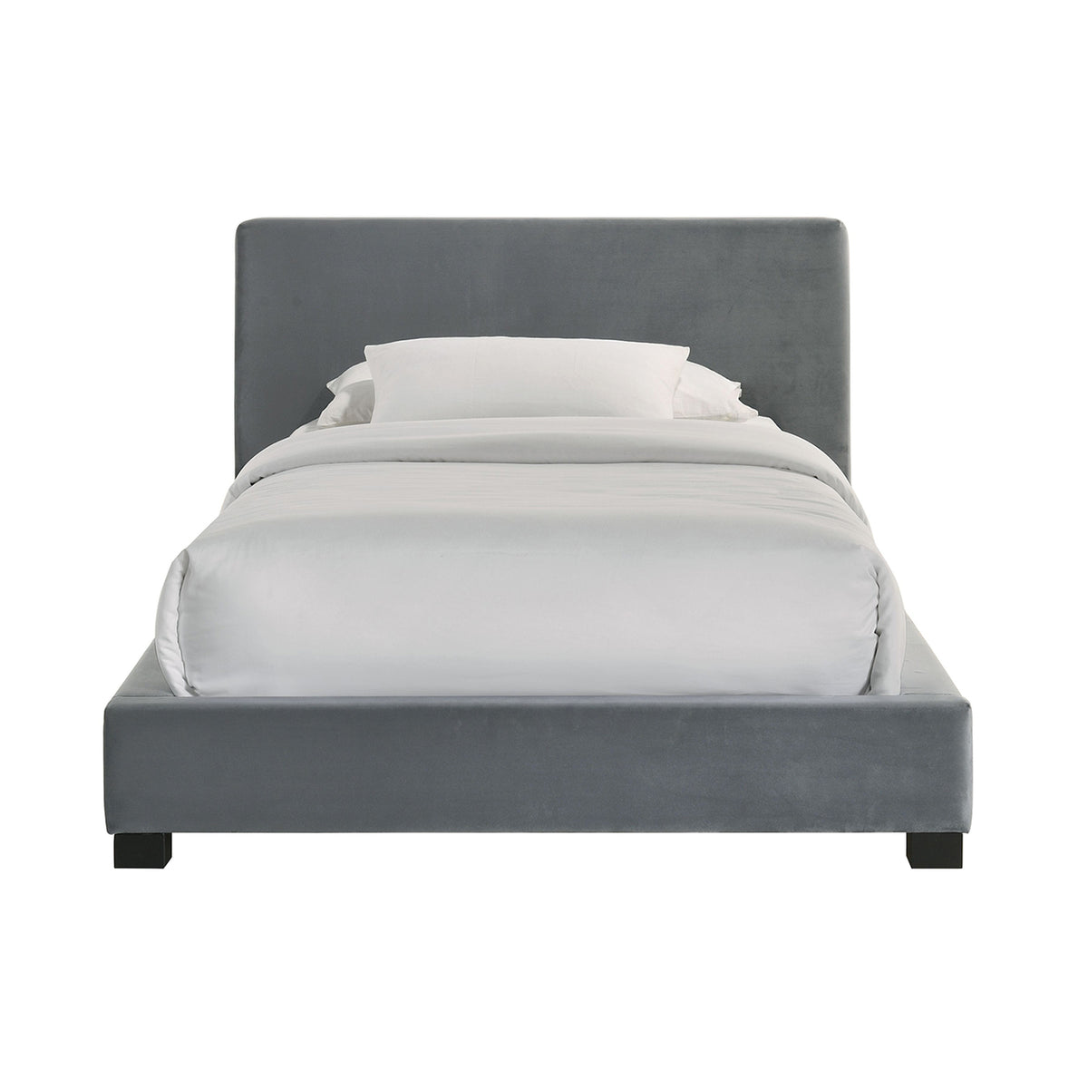 Brookhaven Twin UPH Bed in Grey Velvet