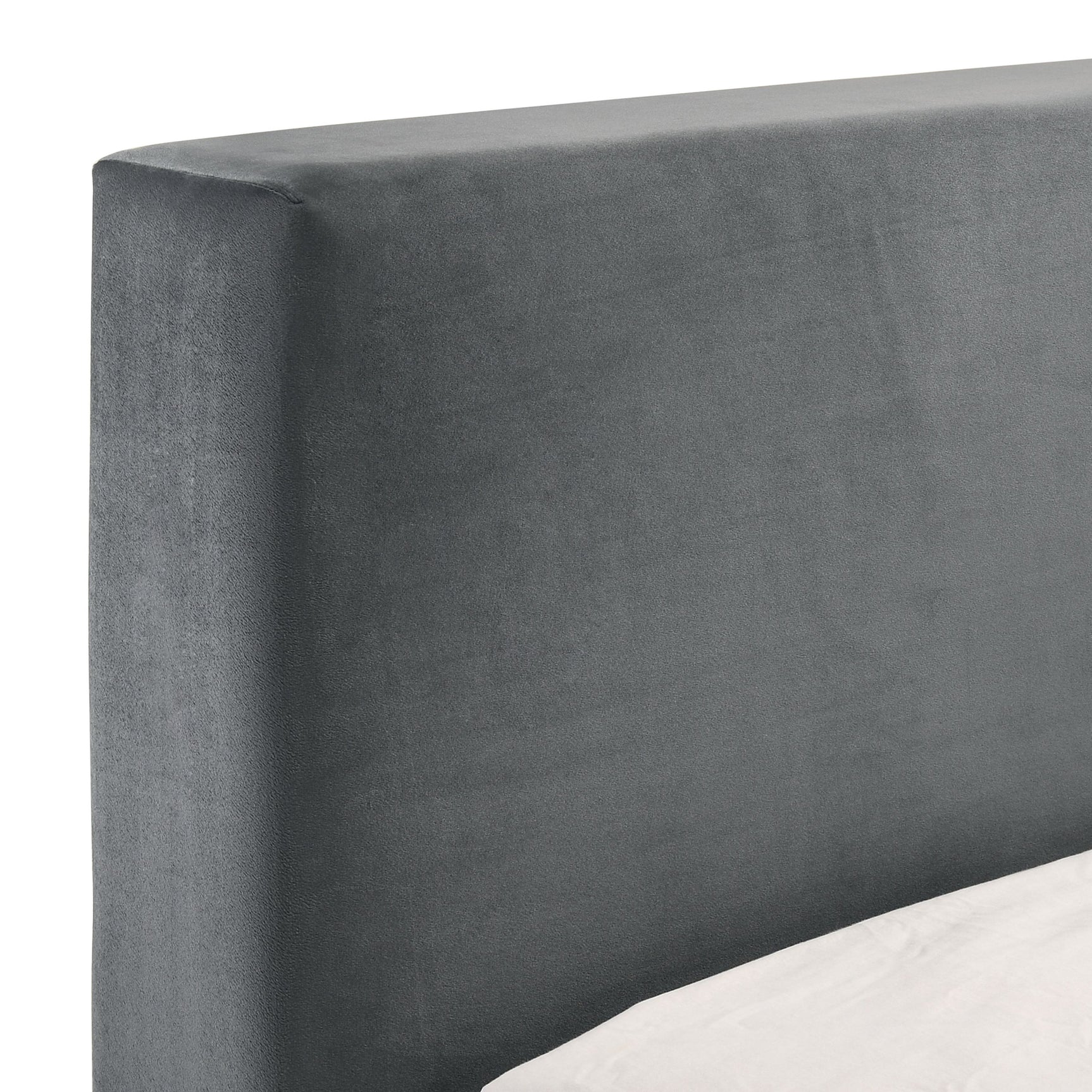 Brookhaven Full UPH Bed in Grey Velvet - Tampa Furniture Outlet