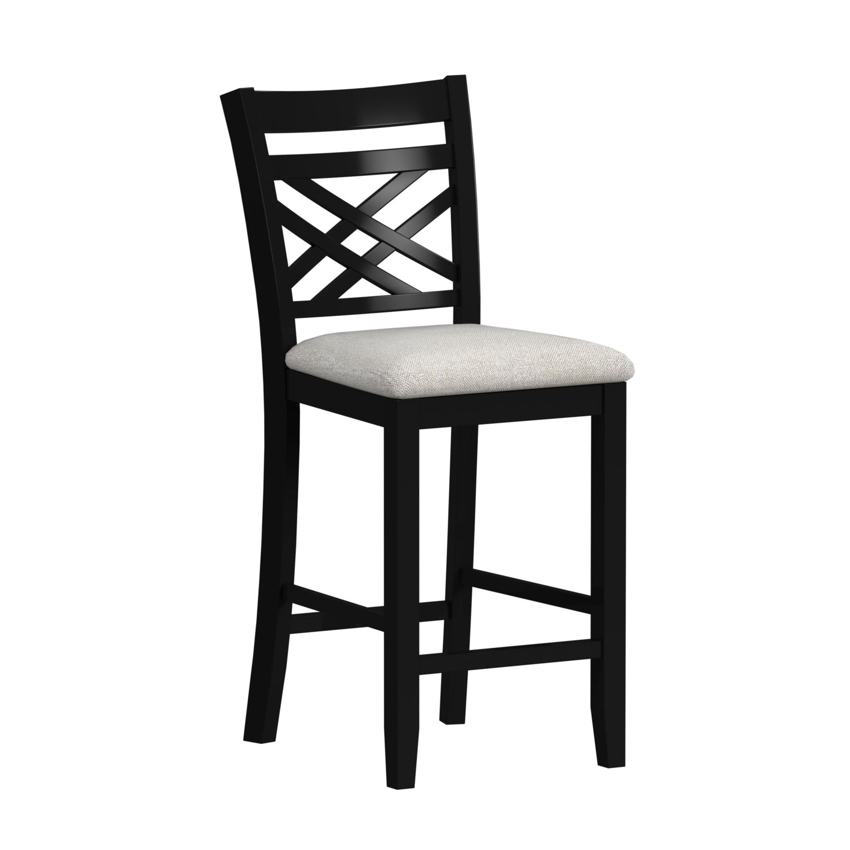 Brooks 5PC Counter Set with Table and 4 UPH Seat & Wood Back Chairs in Medium Brown & Black - Tampa Furniture Outlet