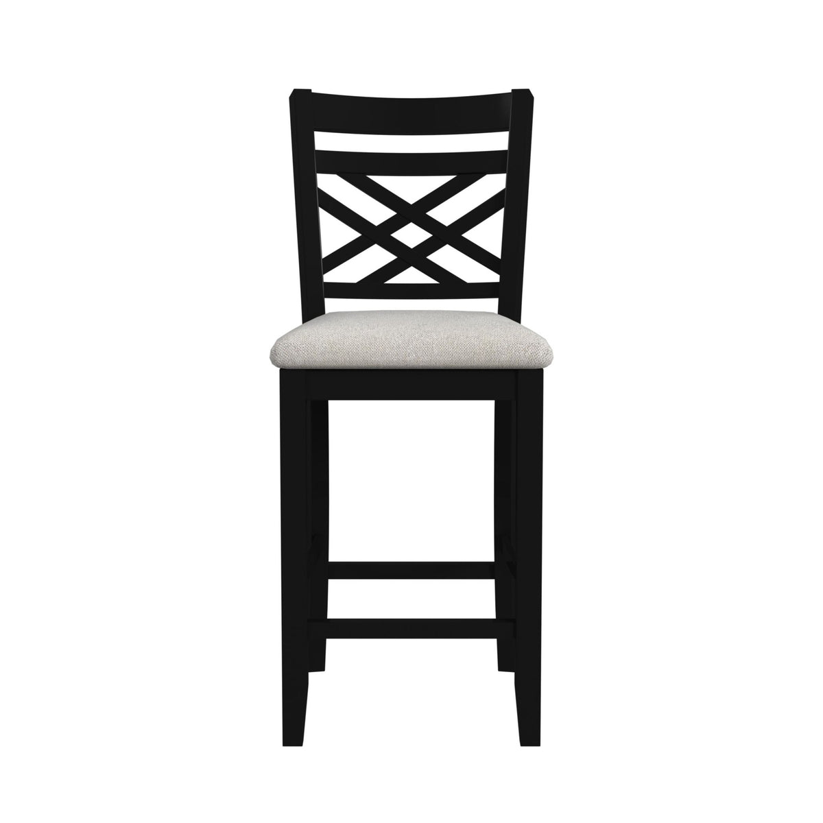 Brooks 5PC Counter Set with Table and 4 UPH Seat & Wood Back Chairs in Medium Brown & Black