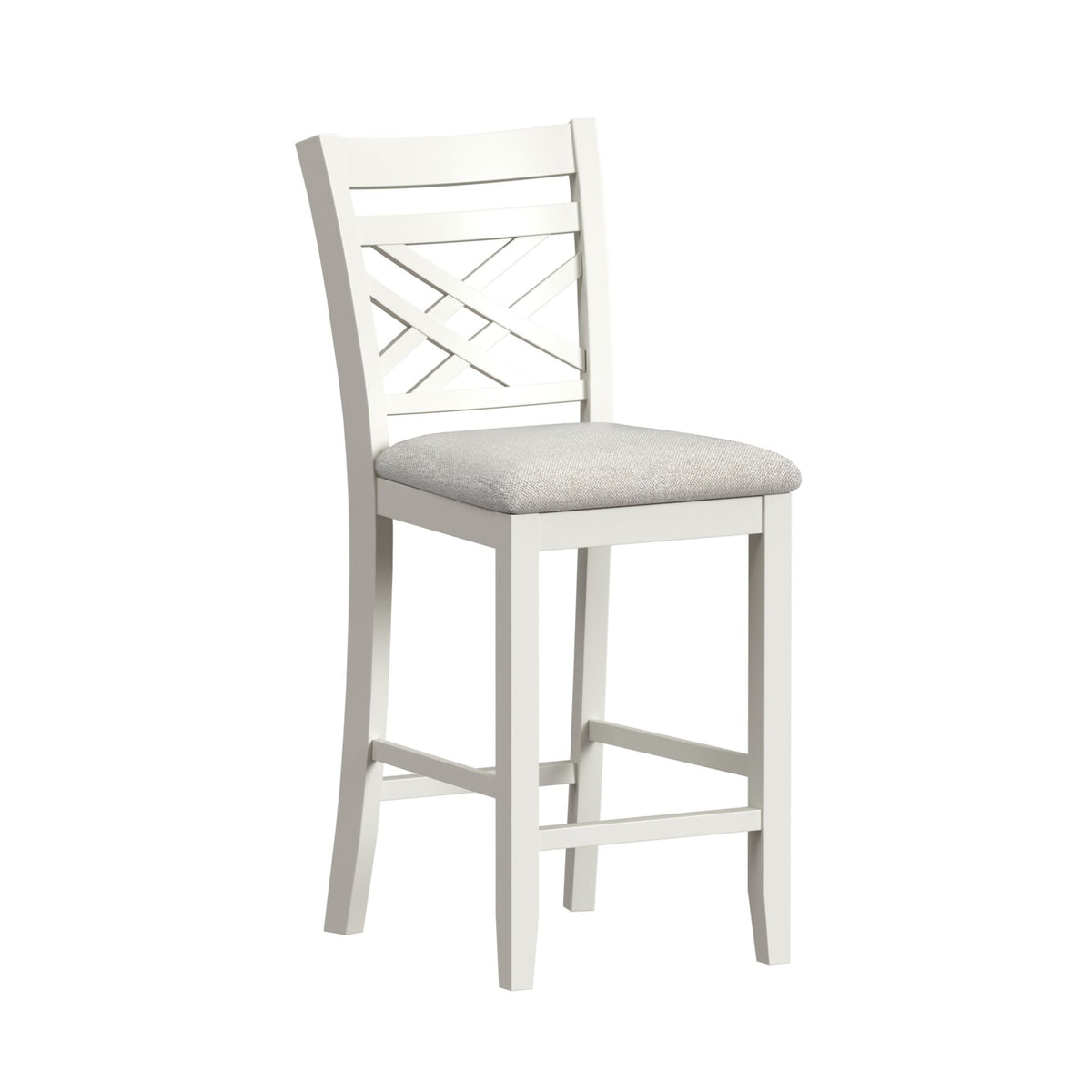 Brooks 5PC Counter Set with Table and 4 UPH Seat & Wood Back Chairs in Medium Brown & White